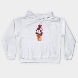 Sugar High - Ice Cream Cone Cupcake painting (no background) Kids Hoodie